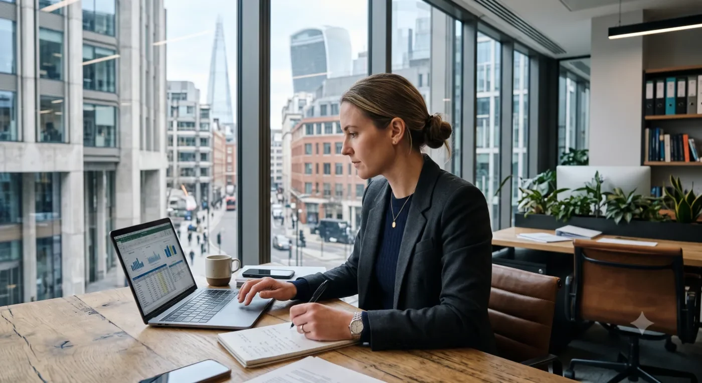 Underwriter reviewing a risk on a laptop